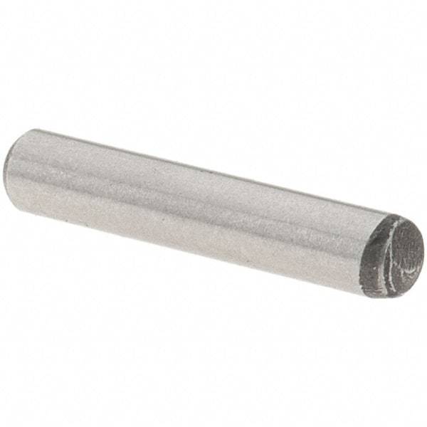 Value Collection - 3/32" Diam x 1/2" Pin Length Grade 8 Alloy Steel Standard Dowel Pin - C 50-58 Hardness, 1,800 Lb Breaking Strength, 1 Beveled & 1 Rounded End - Benchmark Tooling