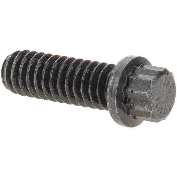 Value Collection - 1/4-20 UNC, 3/4" Long, 12 Point Drive Flange Bolt - Alloy Steel, Plain Finish - Benchmark Tooling