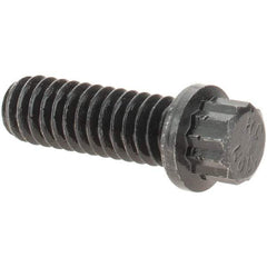 Value Collection - 1/4-20 UNC, 3/4" Long, 12 Point Drive Flange Bolt - Alloy Steel, Plain Finish - Benchmark Tooling