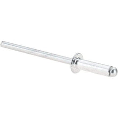 Value Collection - Size 45 Dome Head Aluminum Open End Blind Rivet - Aluminum Mandrel, 0.251" to 0.312" Grip, 1/4" Head Diam, 0.129" to 0.133" Hole Diam, 0.462" Length Under Head, 1/8" Body Diam - Benchmark Tooling