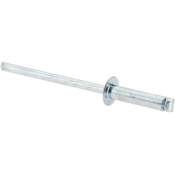 Value Collection - Size 46 Dome Head Steel Open End Blind Rivet - Steel Mandrel, 0.313" to 3/8" Grip, 1/4" Head Diam, 0.129" to 0.133" Hole Diam, 0.525" Length Under Head, 1/8" Body Diam - Benchmark Tooling