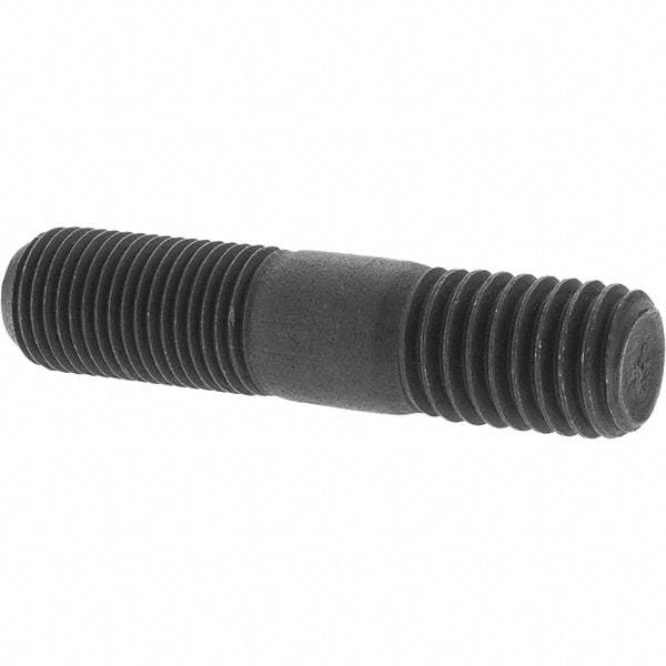 Value Collection - 1/2-20 Long Thread, 1/2-13 Short Thread, 2-1/4" OAL Unequal Double Threaded Stud - Steel, Uncoated, 1-1/16" Long Thread Length, 3/4" Short Thread Length - Benchmark Tooling