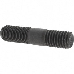 Value Collection - 1/2-20 Long Thread, 1/2-13 Short Thread, 2-1/4" OAL Unequal Double Threaded Stud - Steel, Uncoated, 1-1/16" Long Thread Length, 3/4" Short Thread Length - Benchmark Tooling