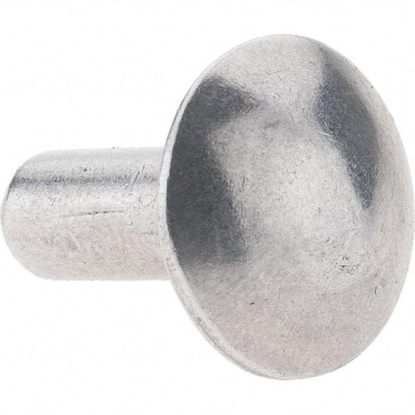 Value Collection - 3/16" Body Diam, Brazier Aluminum Solid Rivet - 1/2" Length Under Head - Benchmark Tooling