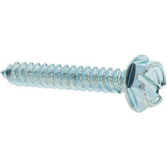 Value Collection - #10 Hex Washer Head Slotted Sheet Metal Screw - Steel, 1-1/4" Length Under Head, Grade 2 - Benchmark Tooling