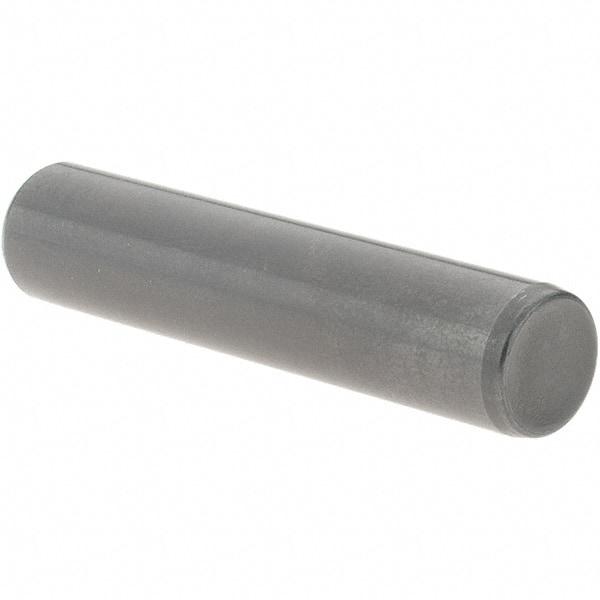 Value Collection - 3/8" Diam x 1-3/4" Pin Length Grade 8 Alloy Steel Standard Dowel Pin - Bright Finish, C 47-58 & C 60 (Surface) Hardness, 16,550 Lb (Single Shear), 33,100 Lb (Double Shear) Breaking Strength, 1 Beveled & 1 Rounded End - Benchmark Tooling