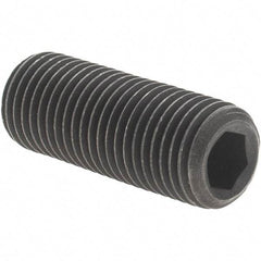 Value Collection - 3/8-24 UNF, 1" OAL, Cup Point Set Screw - Grade 8 Alloy Steel, 3/16" Key - Benchmark Tooling