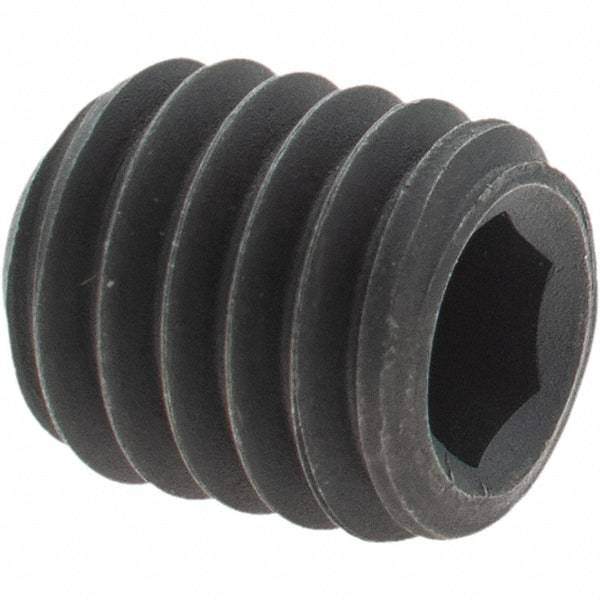 Value Collection - 7/16-14 UNC, 1/2" OAL, Cup Point Set Screw - Grade 8 Alloy Steel, 7/32" Key - Benchmark Tooling