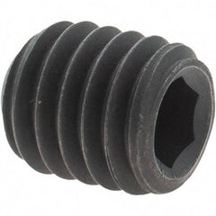 Value Collection - 7/16-14 UNC, 1/2" OAL, Cup Point Set Screw - Grade 8 Alloy Steel, 7/32" Key - Benchmark Tooling