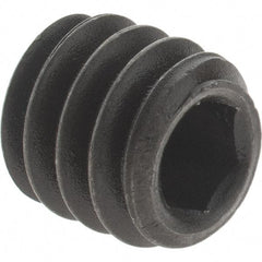 Value Collection - 1/4-20 UNC, 1/4" OAL, Cup Point Set Screw - Grade 8 Alloy Steel, 1/8" Key - Benchmark Tooling