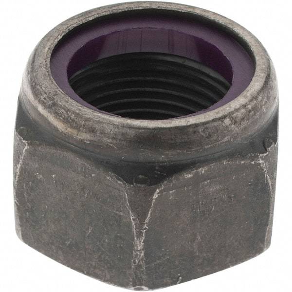 Value Collection - 1-14 UNF Grade 8 Hex Lock Nut with Nylon Insert - 1-7/16" Width Across Flats, 1-3/64" High, Uncoated - Benchmark Tooling