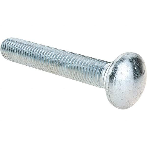 Value Collection - 5/8-11 UNC 4" Length Under Head, Standard Square Neck, Carriage Bolt - Grade 8 Alloy Steel, Zinc-Plated Clear Chromate Finish - Benchmark Tooling