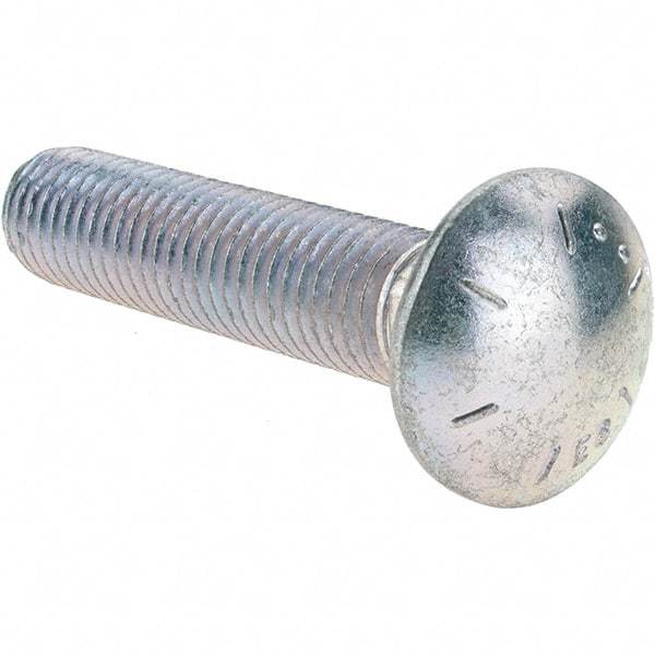 Value Collection - 5/8-11 UNC 3" Length Under Head, Standard Square Neck, Carriage Bolt - Grade 8 Alloy Steel, Zinc Trivalent Chromate Finish - Benchmark Tooling