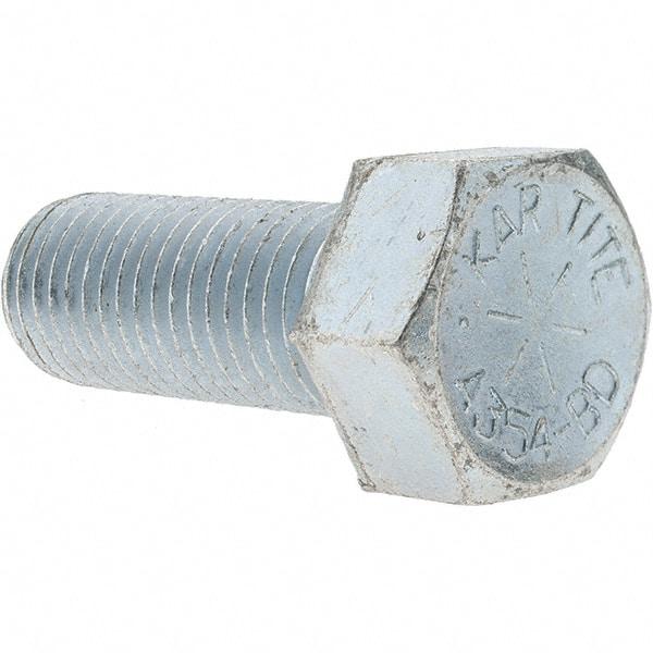 Value Collection - 1-8 UNC, 2-1/2" Length Under Head Hex Head Cap Screw - Fully Threaded, Grade 8 Alloy Steel, Zinc-Plated Finish, 1-1/2" Hex - Benchmark Tooling