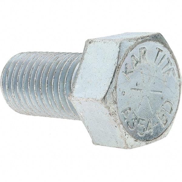 Value Collection - 1-8 UNC, 2" Length Under Head Hex Head Cap Screw - Fully Threaded, Grade 8 Alloy Steel, Zinc-Plated Finish, 1-1/2" Hex - Benchmark Tooling