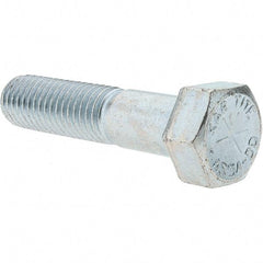 Value Collection - 5/8-11 UNC, 2-3/4" Length Under Head Hex Head Cap Screw - Partially Threaded, Grade 8 Alloy Steel, Zinc-Plated Finish, 15/16" Hex - Benchmark Tooling