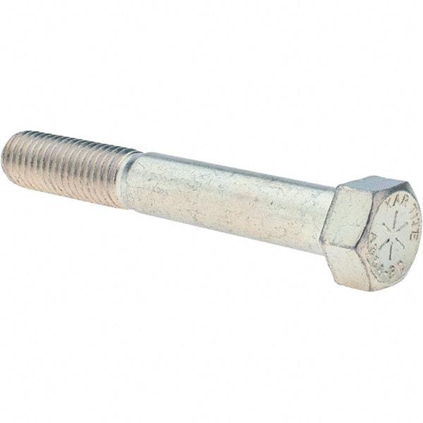 Value Collection - 9/16-12 UNC, 4" Length Under Head Hex Head Cap Screw - Partially Threaded, Grade 8 Alloy Steel, Zinc-Plated Finish, 13/16" Hex - Benchmark Tooling