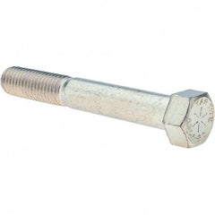 Value Collection - 9/16-12 UNC, 4" Length Under Head Hex Head Cap Screw - Partially Threaded, Grade 8 Alloy Steel, Zinc-Plated Finish, 13/16" Hex - Benchmark Tooling