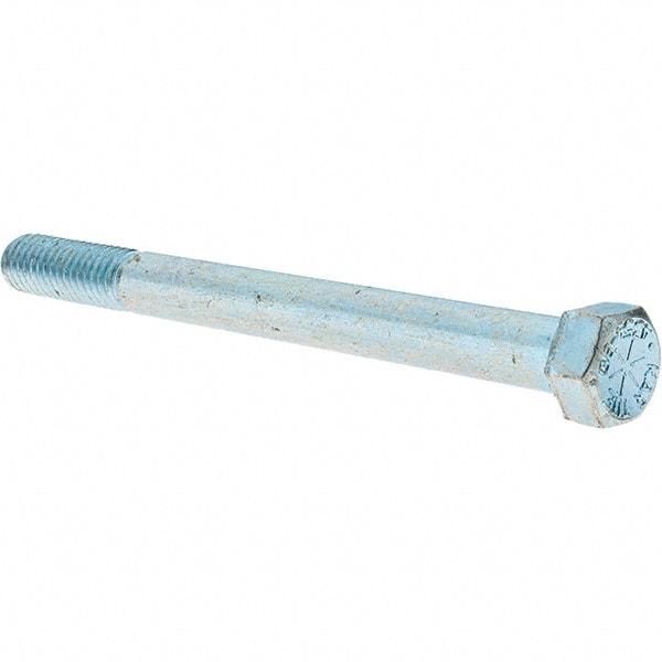 Value Collection - 7/16-14 UNC, 5" Length Under Head Hex Head Cap Screw - Partially Threaded, Grade 8 Alloy Steel, Zinc-Plated Finish, 5/8" Hex - Benchmark Tooling