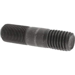 Value Collection - 5/8-18 Long Thread, 5/8-11 Short Thread, 2-1/2" OAL Unequal Double Threaded Stud - Steel, Uncoated, 1" Long Thread Length, 3/4" Short Thread Length - Benchmark Tooling