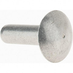 Value Collection - 3/16" Body Diam, Brazier Aluminum Solid Rivet - 5/8" Length Under Head - Benchmark Tooling
