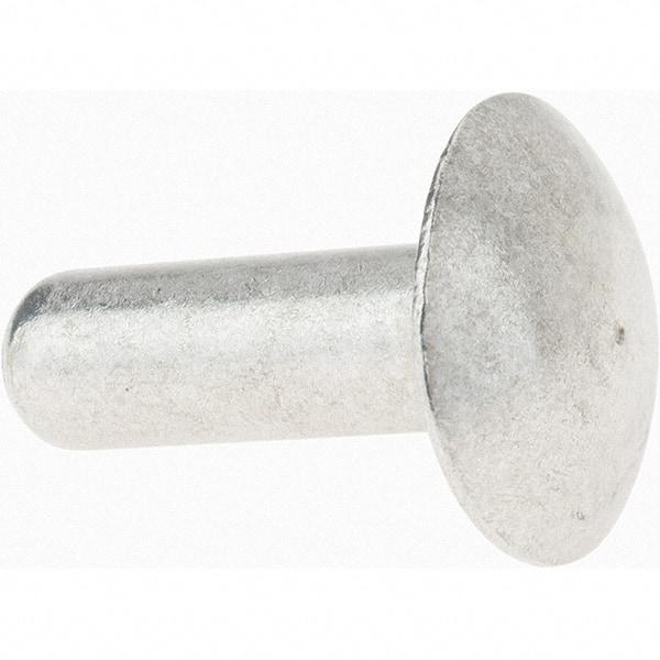 Value Collection - 1/4" Body Diam, Brazier Aluminum Solid Rivet - 3/4" Length Under Head - Benchmark Tooling