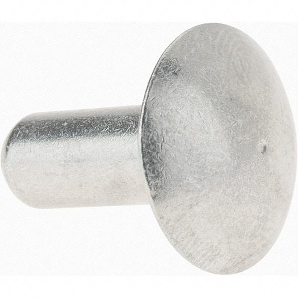 Value Collection - 1/4" Body Diam, Brazier Aluminum Solid Rivet - 5/8" Length Under Head - Benchmark Tooling