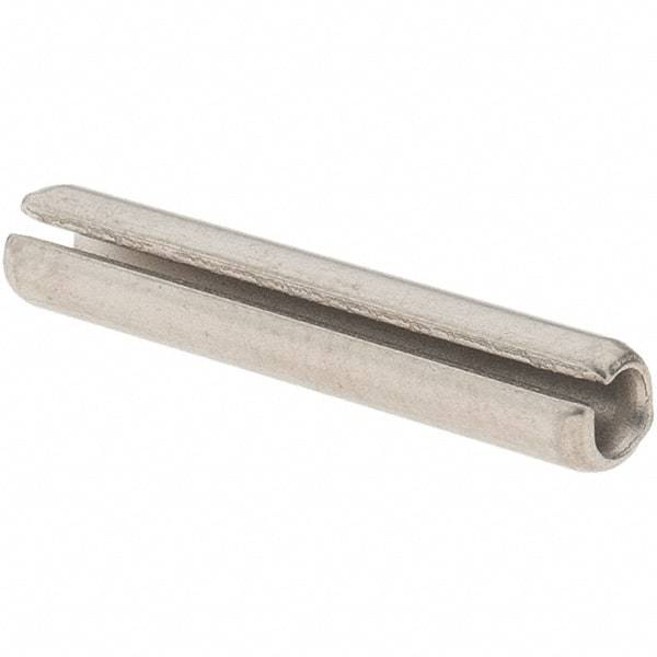 Made in USA - 1/8" Diam x 3/4" Long Slotted Spring Pin - Grade 420 Stainless Steel, Bright Finish - Benchmark Tooling