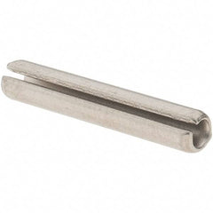 Made in USA - 1/8" Diam x 3/4" Long Slotted Spring Pin - Grade 420 Stainless Steel, Bright Finish - Benchmark Tooling