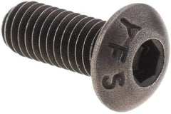 Value Collection - #10-32 UNF Hex Socket Drive, Button Screw - Alloy Steel, Black Oxide Finish, Fully Threaded, 1/2" Length Under Head - Benchmark Tooling