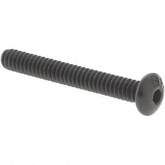 Value Collection - #4-40 UNC Hex Socket Drive, Button Screw - Alloy Steel, Black Oxide Finish, Fully Threaded, 7/8" OAL - Benchmark Tooling