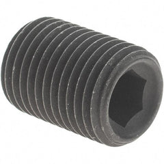 Value Collection - 1/2-20 UNF, 3/4" Long, Knurled Cup Point Set Screw - Grade 8 Alloy Steel, 1/4" Key - Benchmark Tooling