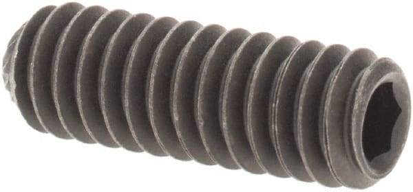 Value Collection - 1/4-20 UNC, 3/4" OAL, Knurled Cup Point Set Screw - Grade 8 Alloy Steel, 1/8" Key - Benchmark Tooling