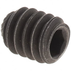 Value Collection - 1/4-20 UNC, 5/16" OAL, Knurled Cup Point Set Screw - Grade 8 Alloy Steel, 1/8" Key - Benchmark Tooling