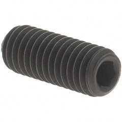 Value Collection - #10-32 UNF, 1/2" OAL, Knurled Cup Point Set Screw - Grade 8 Alloy Steel, 3/32" Key - Benchmark Tooling