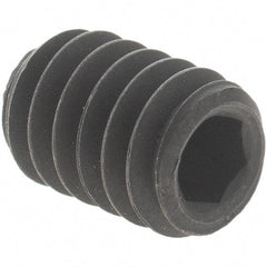 Value Collection - 1/4-20 UNC, 3/8" OAL, Knurled Cup Point Set Screw - Grade 8 Alloy Steel, 1/8" Key - Benchmark Tooling