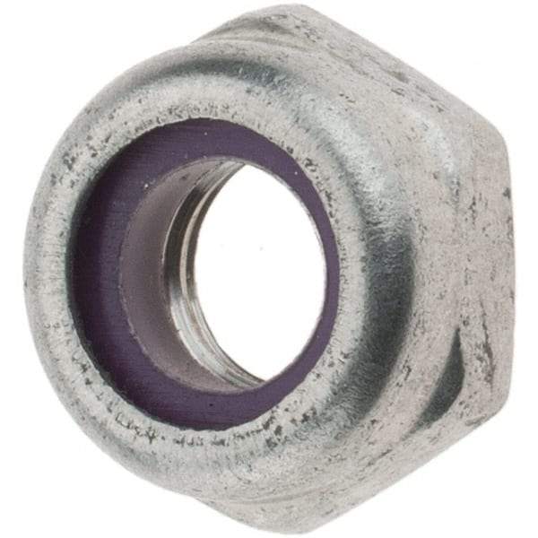 Value Collection - 1/4-28 UNF 18-8 Hex Lock Nut with Nylon Insert - 7/16" Width Across Flats, 13/64" High, Uncoated - Benchmark Tooling