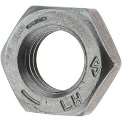 Value Collection - 5/16-24 UNF Steel Left Hand Hex Jam Nut - 1/2" Across Flats, 3/16" High, Zinc Clear Finish - Benchmark Tooling