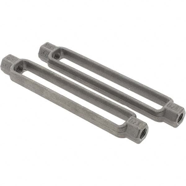 Value Collection - 2,200 Lb Load Limit, 1/2" Thread Diam, 6" Take Up, Steel Turnbuckle Body Turnbuckle - 7-1/2" Body Length, 3/4" Neck Length - Benchmark Tooling