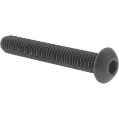 Value Collection - 3/8-16 UNC Hex Socket Drive, Button Screw - Alloy Steel, Black Oxide Finish, Fully Threaded, 2-1/2" Length Under Head - Benchmark Tooling