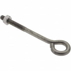 Value Collection - 1/4-20, Stainless Steel Wire Turned Open Eye Bolt - 1-1/2" Thread Length, 1/2" ID, 3" Shank Length - Benchmark Tooling