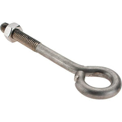 Value Collection - 5/16-18, Stainless Steel Wire Turned Open Eye Bolt - 1-1/2" Thread Length, 5/8" ID, 3" Shank Length - Benchmark Tooling