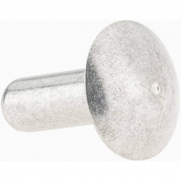 Value Collection - 3/16" Body Diam, Brazier Aluminum Solid Rivet - 1/2" Length Under Head - Benchmark Tooling