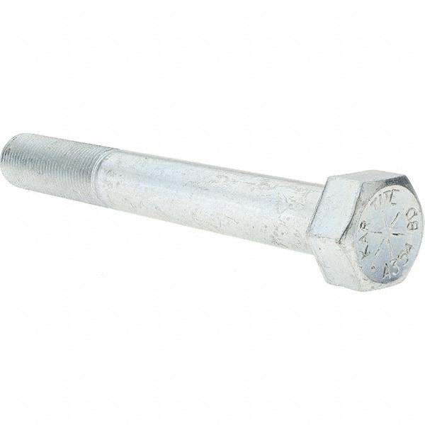 Value Collection - 7/8-9 UNC, 7" Length Under Head Hex Head Cap Screw - Partially Threaded, Grade 8 Alloy Steel, Zinc-Plated Finish, 1-5/16" Hex - Benchmark Tooling