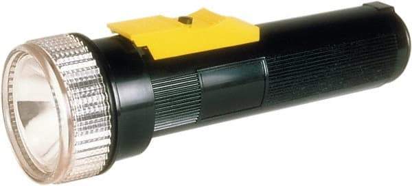 Ability One - LED Bulb, Industrial/Tactical Flashlight - Black, Yellow Plastic Body, D Alkaline Batteries Not Included - Benchmark Tooling