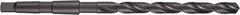 DORMER - 37mm, 4MT 118° Point High Speed Steel Taper Shank Drill Bit - Oxide Finish, 267mm Flute Length, 416mm OAL, Spiral Flute, Series A350 - Benchmark Tooling