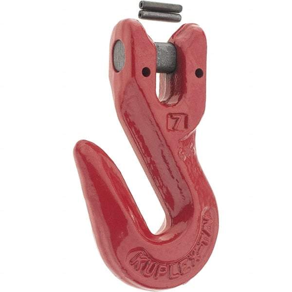 Value Collection - 9/32" Chain Diam, 100 Chain Grade Clevis Hook - 4,300 Lb Capacity, 11/16" ID, 13/32" Pin Diam, 3/8" Hook Throat, 2-1/8" OAL - Benchmark Tooling