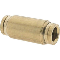 Parker - 1/2" Outside Diam, Brass Push-to-Connect Tube Union - Tube to Tube Connection, Nitrile O-Ring - Benchmark Tooling