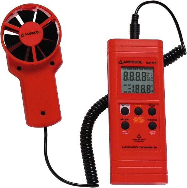 Amprobe - 0.4 to 25 m/Sec Air Anemometer - 122°F Max - Benchmark Tooling