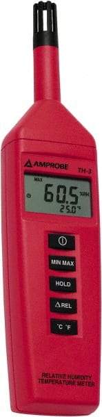 Amprobe - -4 to 140°F, 0 to 100% Humidity Range, Temp and Humidity Recorder - 3% Relative Humidity Accuracy, 0.1% RH, 0.1° F/C Resolution - Benchmark Tooling